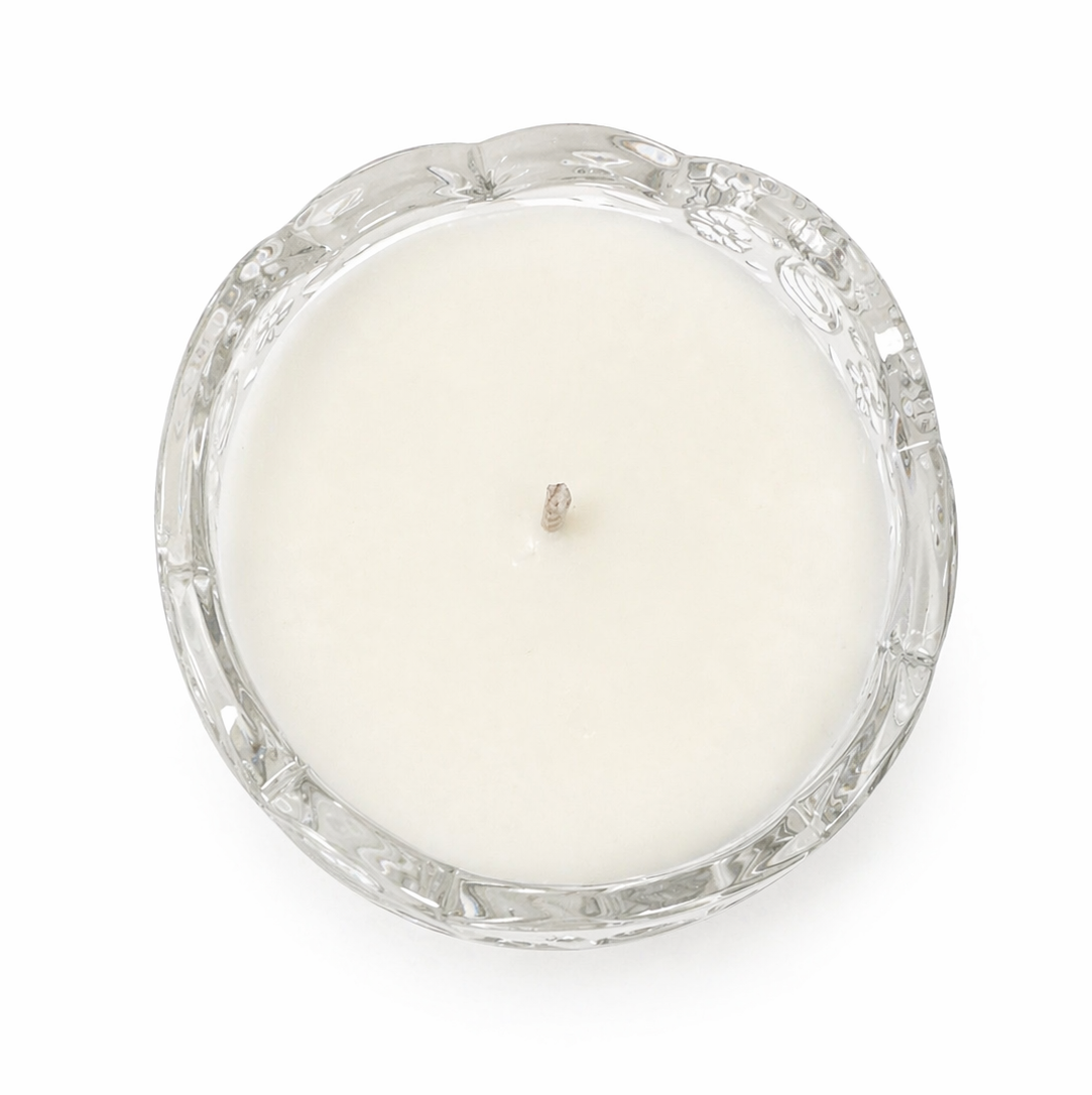 Petal | Vintage Frosted Rose Crystal Footed Bowl