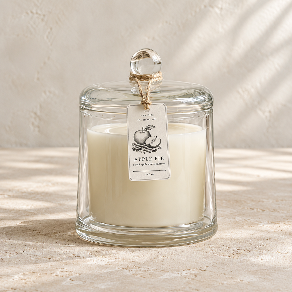 Apple Pie Ember Glass Cloche Soy Candle