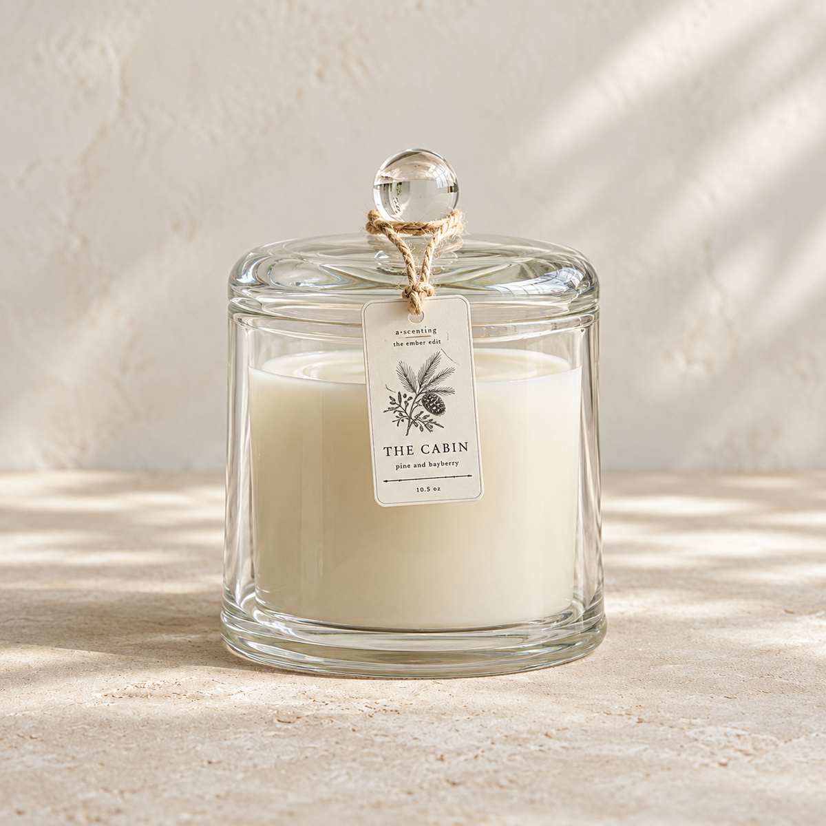 The Cabin Ember Glass Cloche Soy Candle