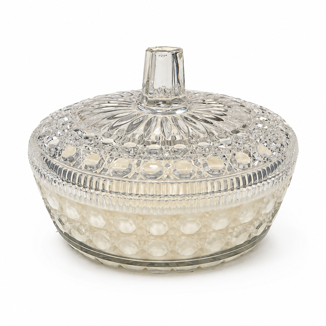 Petal | Mid-Century Crystal Covered Bowl
