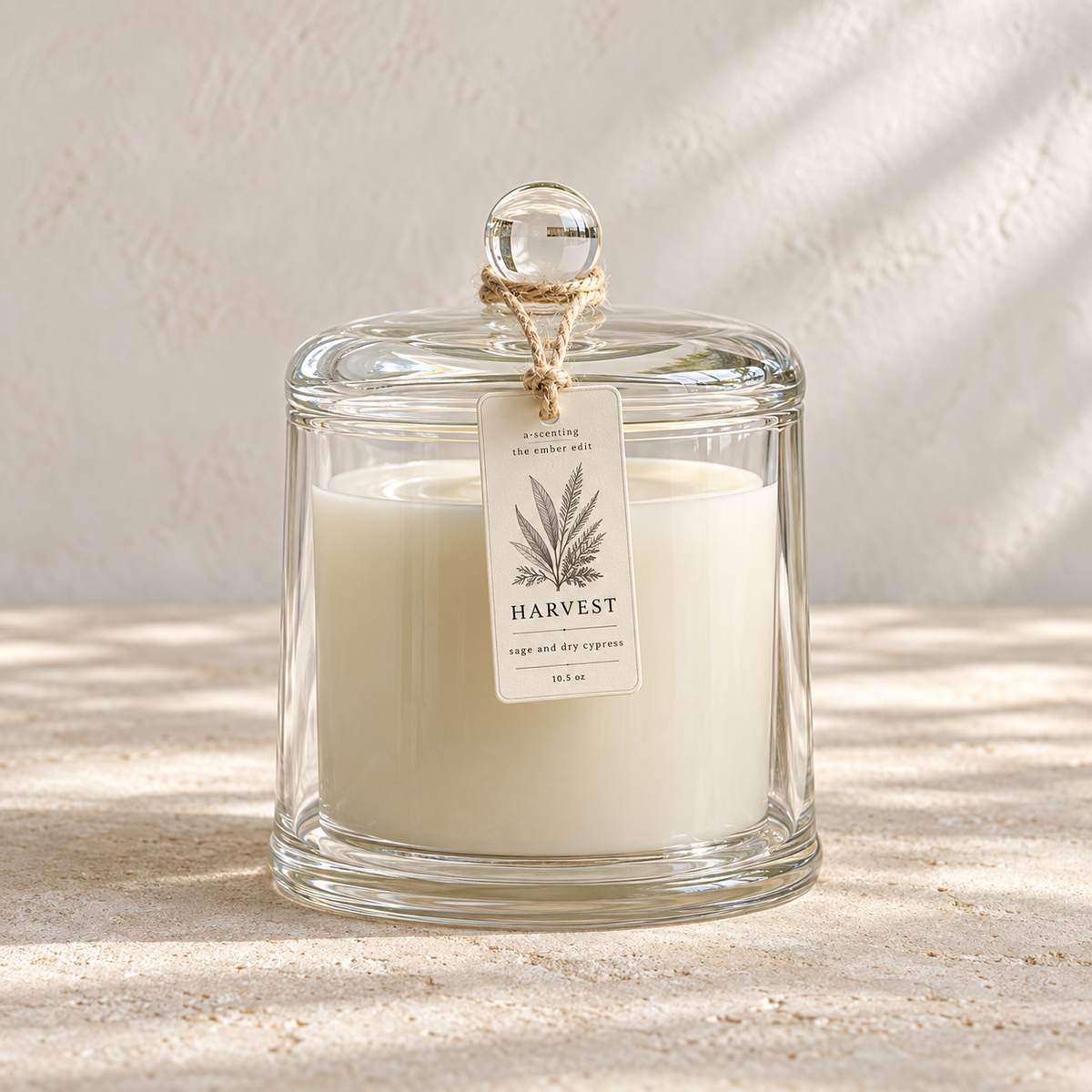 Harvest Ember Glass Cloche Soy Candle
