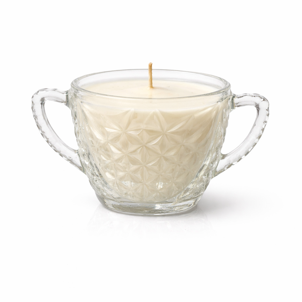 Veil | Mid-Century Star of David Pressed Glass Sugar Bowl