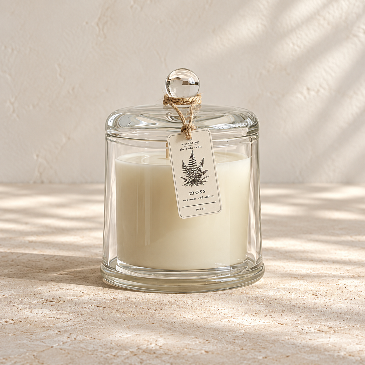 Moss Ember Glass Cloche Soy Candle