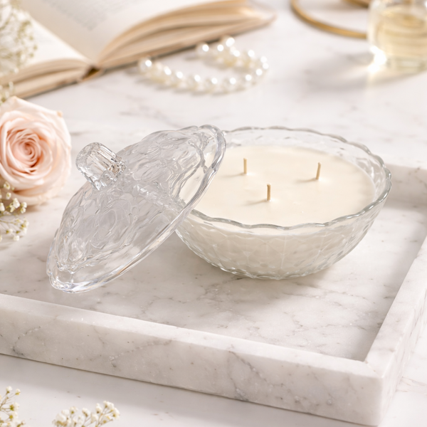 Petal | Frosted Rose Lidded Dish