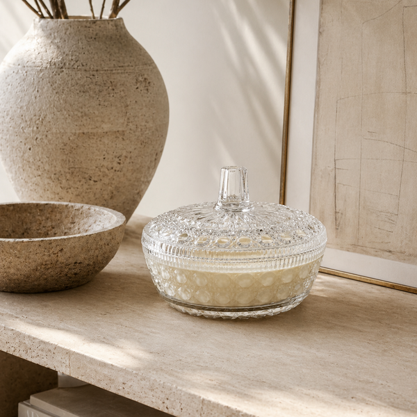 Petal | Mid-Century Crystal Covered Bowl